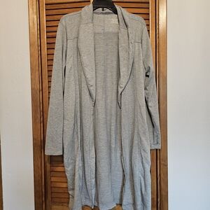 Jones New York Light Gray Open Cardigan